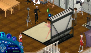 A sim doing a photoshhot