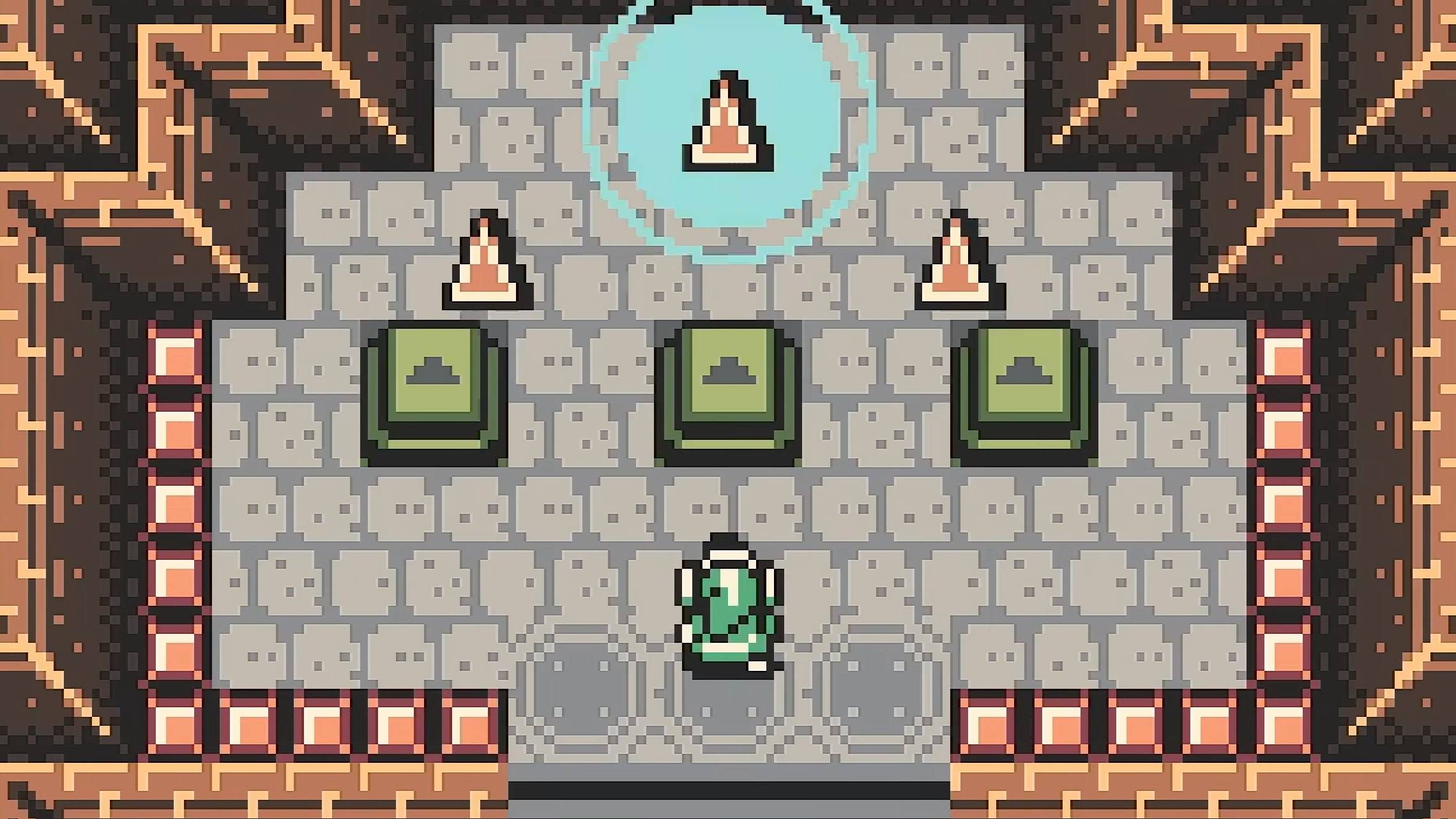 Screenshot from The Legend of Zelda: Oracle of Ages of Link getting the Triforce