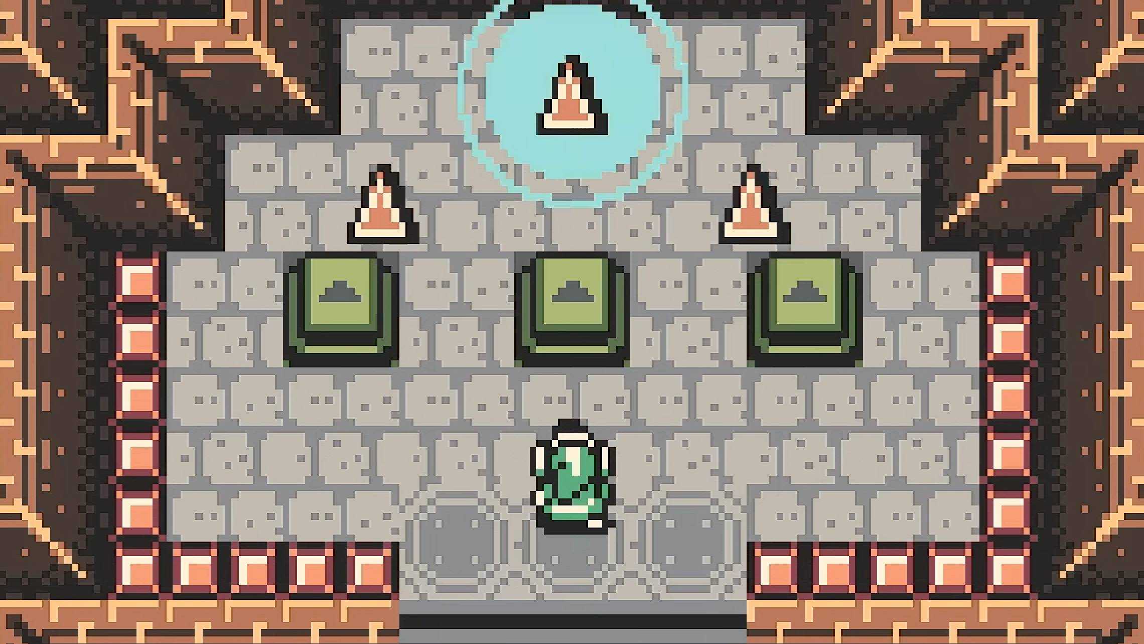 Screenshot from The Legend of Zelda: Oracle of Ages of Link getting the Triforce