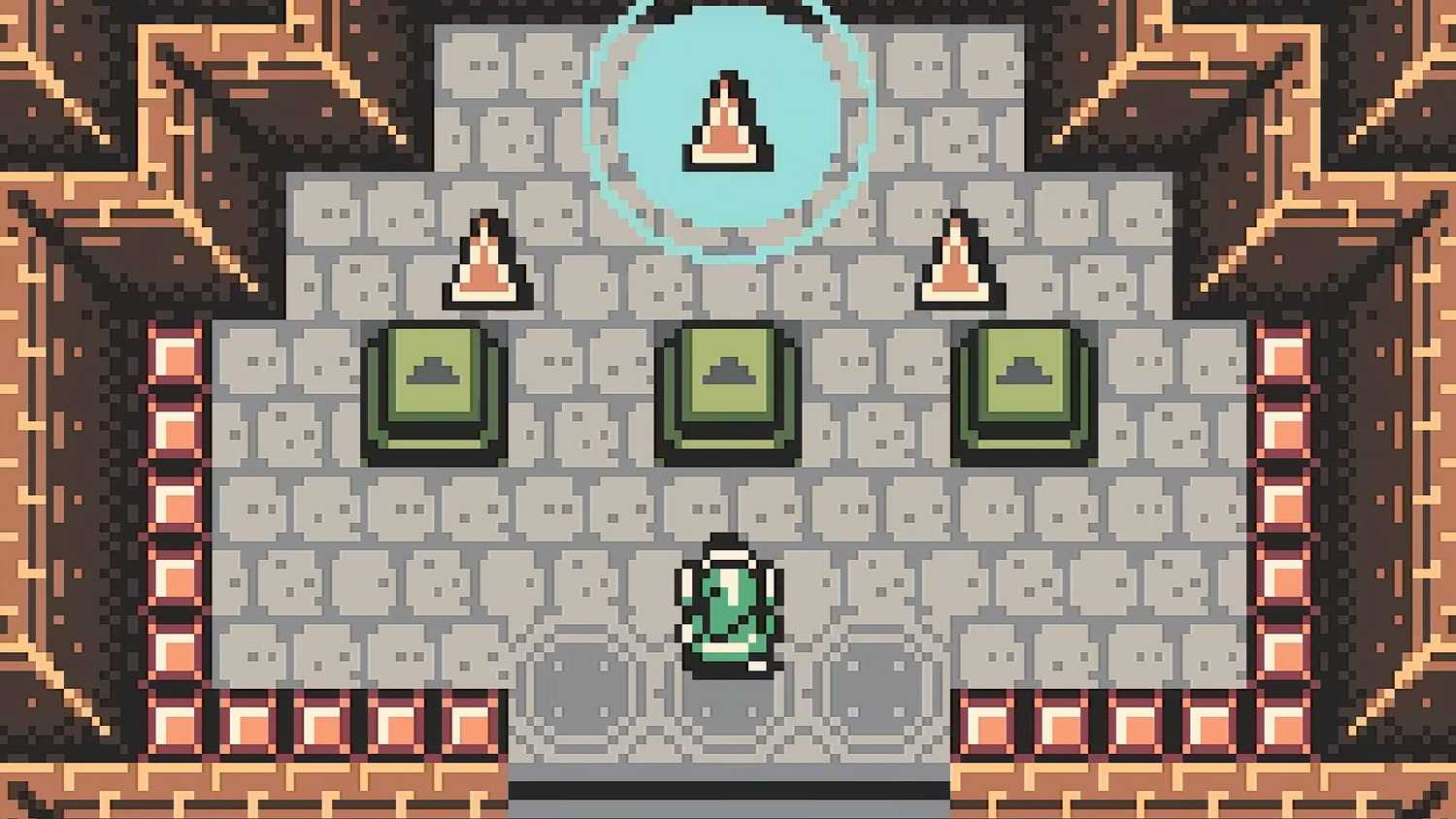 Screenshot from The Legend of Zelda: Oracle of Ages of Link getting the Triforce