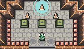 Screenshot from The Legend of Zelda: Oracle of Ages of Link getting the Triforce