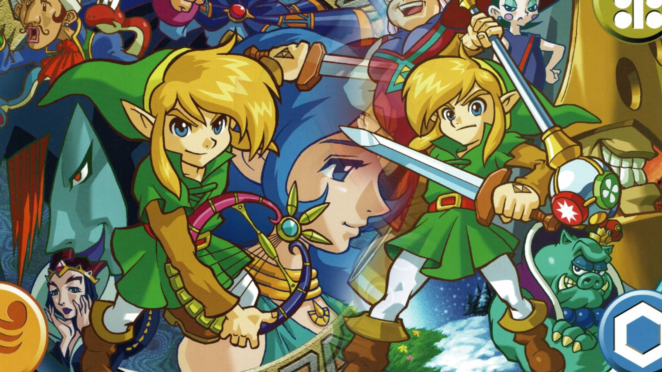 Official artwork of both games featuring The Legend of Zelda: Oracle of Ages and Oracle of Seasons