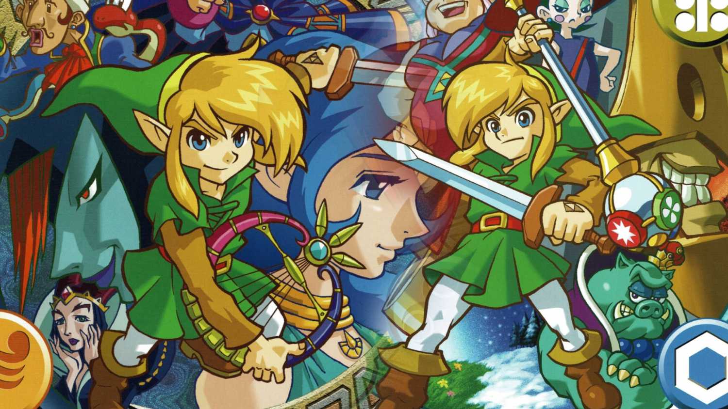 Official artwork of both games featuring The Legend of Zelda: Oracle of Ages and Oracle of Seasons