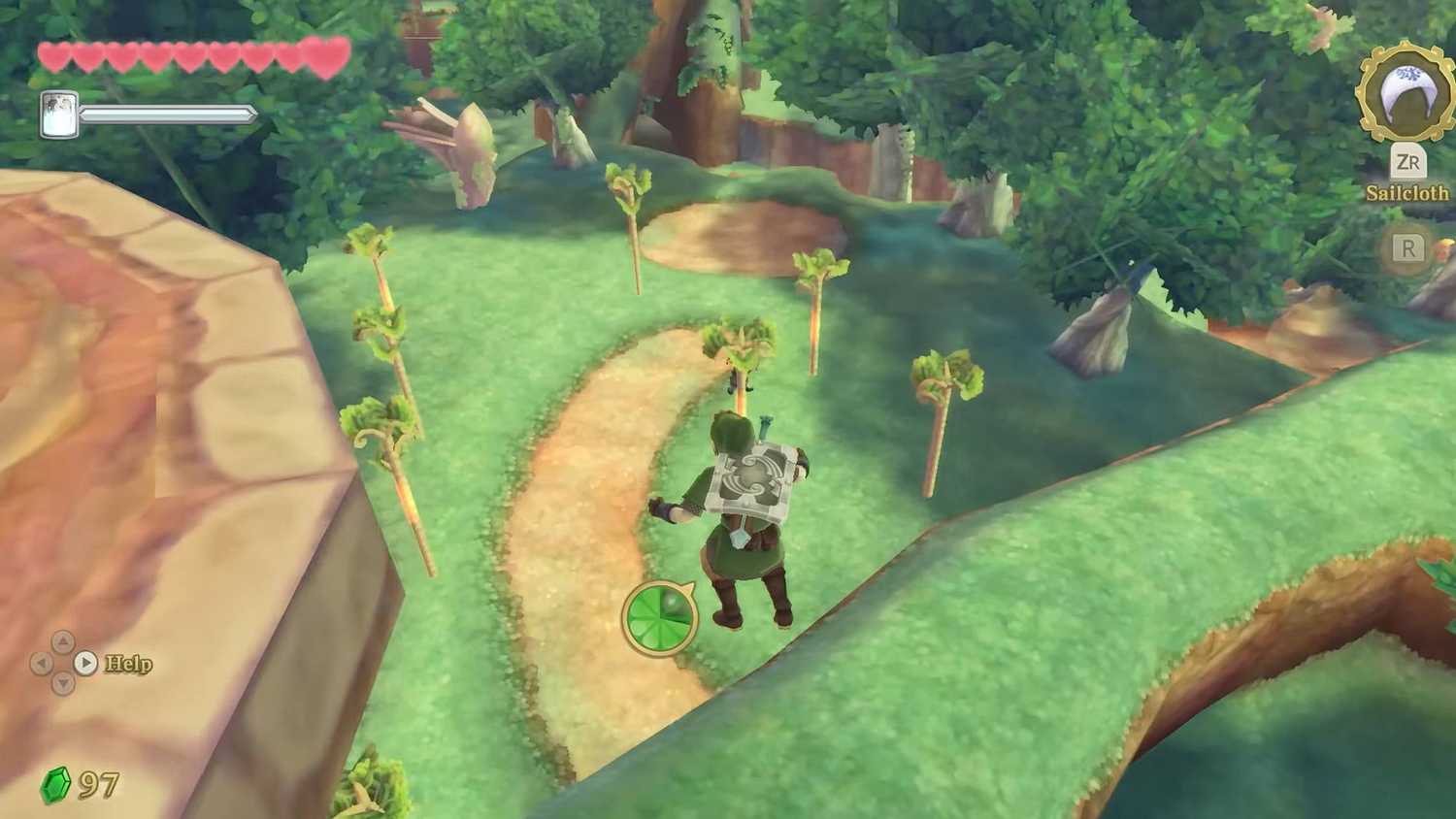 Screenshot from The Legend of Zelda: Skyward Sword of Link jumping