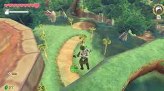 Screenshot from The Legend of Zelda: Skyward Sword of Link jumping