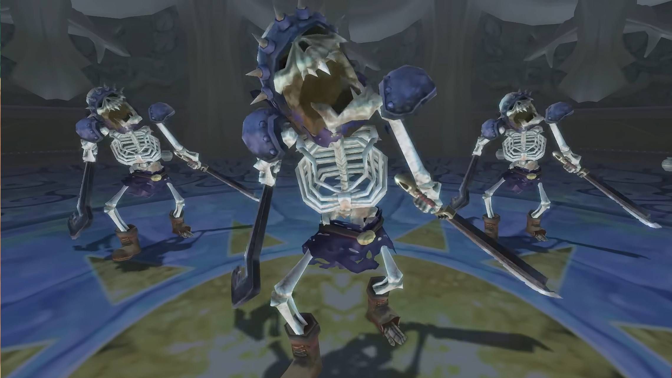 Screenshot of three Stalfos from The Legend of Zelda: Skyward Sword