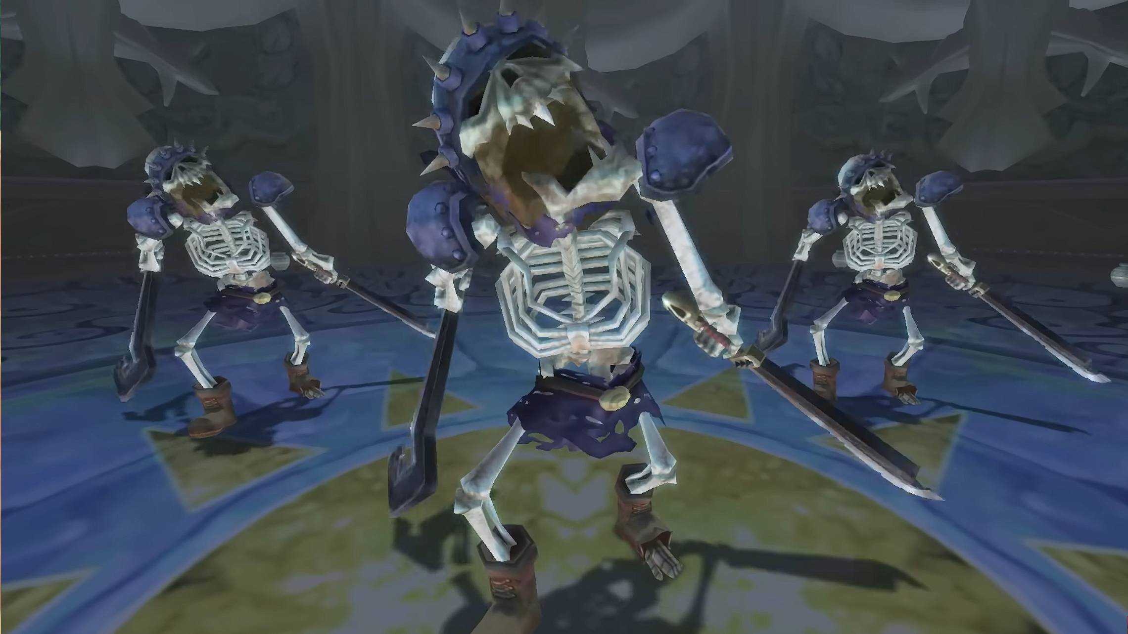 Screenshot of three Stalfos from The Legend of Zelda: Skyward Sword