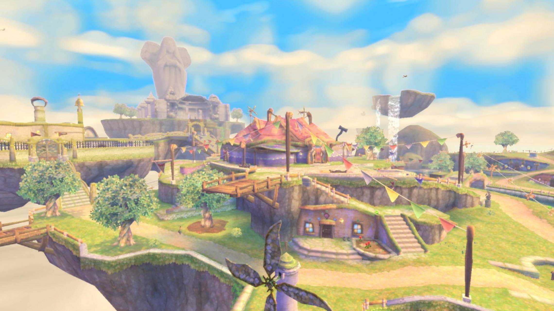 Screenshot of Skyloft from The Legend of Zelda: Skyward Sword
