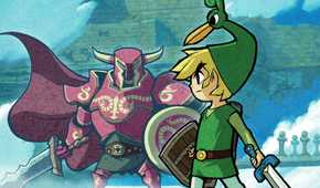 Official artwork of Link fighting from The Legend of Zelda: The Minish Cap
