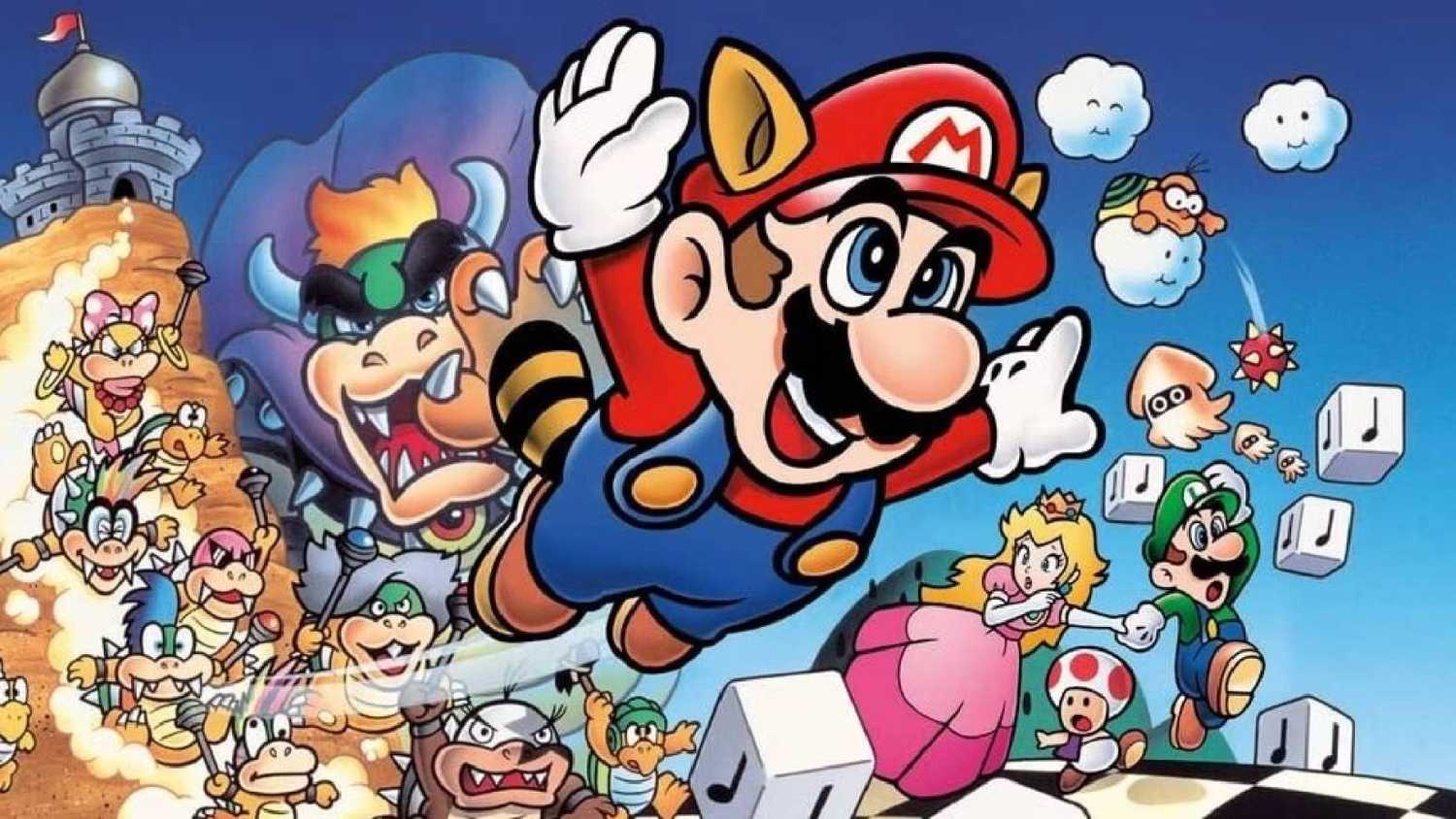 Artwork of all the characters from Super Mario Bros. 3