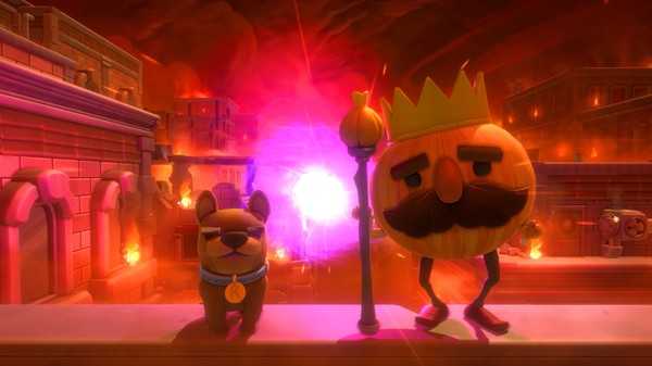 Onion King and Kevin in Overcooked: All You Can Eat