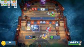 Pirate ship kitchen in Overcooked: All You Can Eat