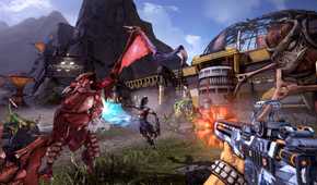 Shooting down enemies in Borderlands 2