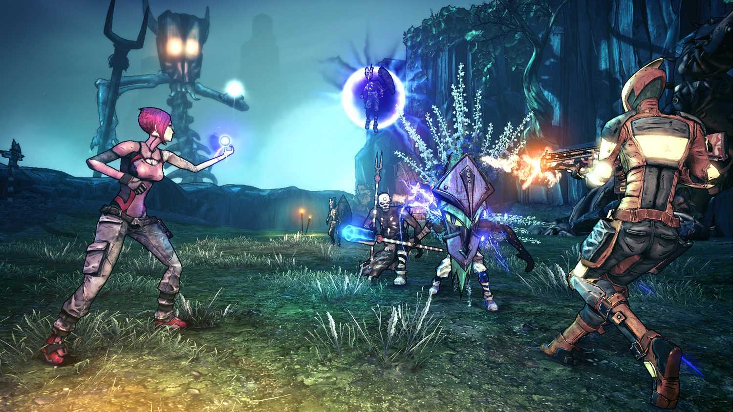 Siren using her powers on an enemy Borderlands 2