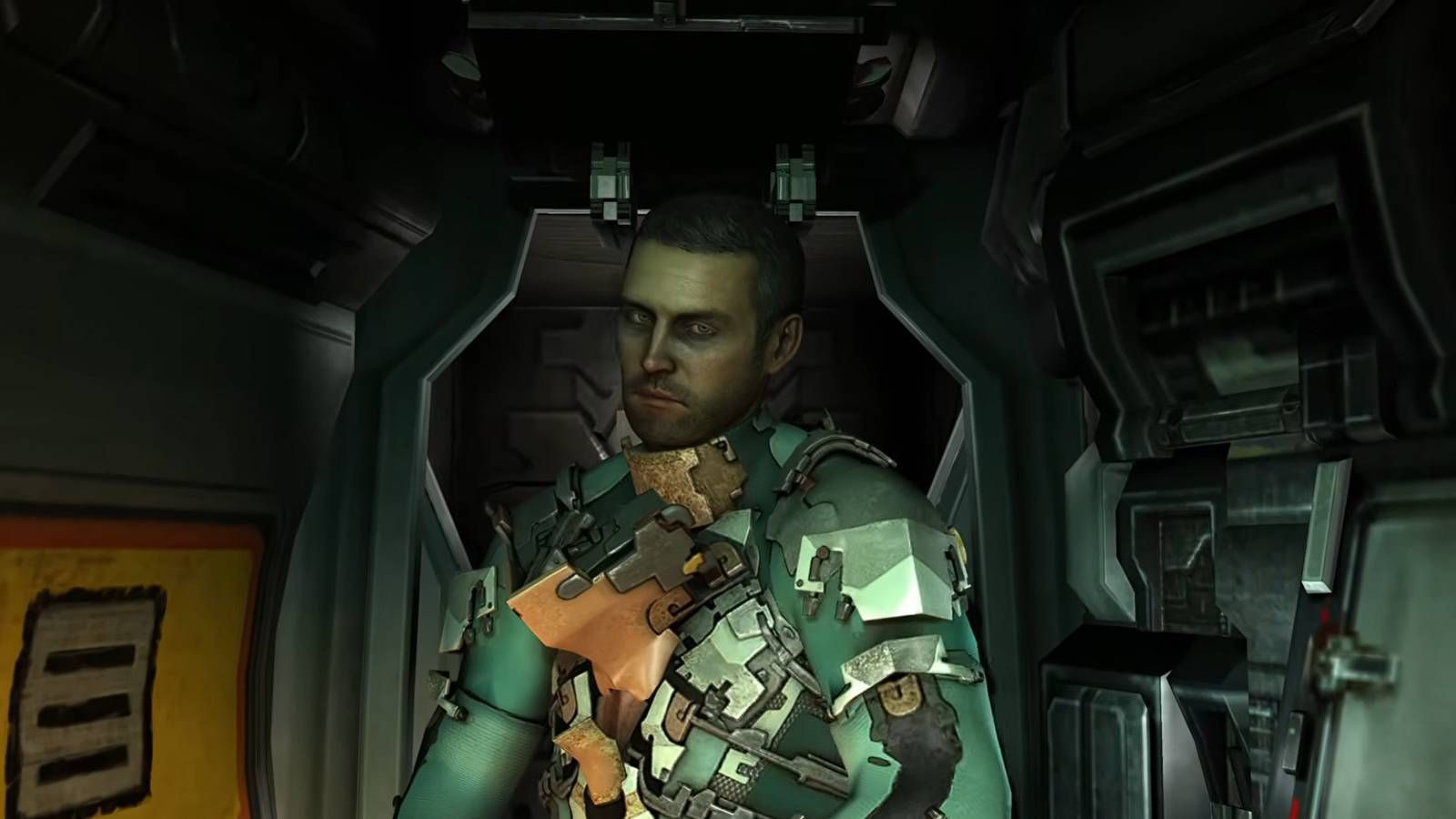 Screenshot from Dead Space 2 of Isaac gearing up