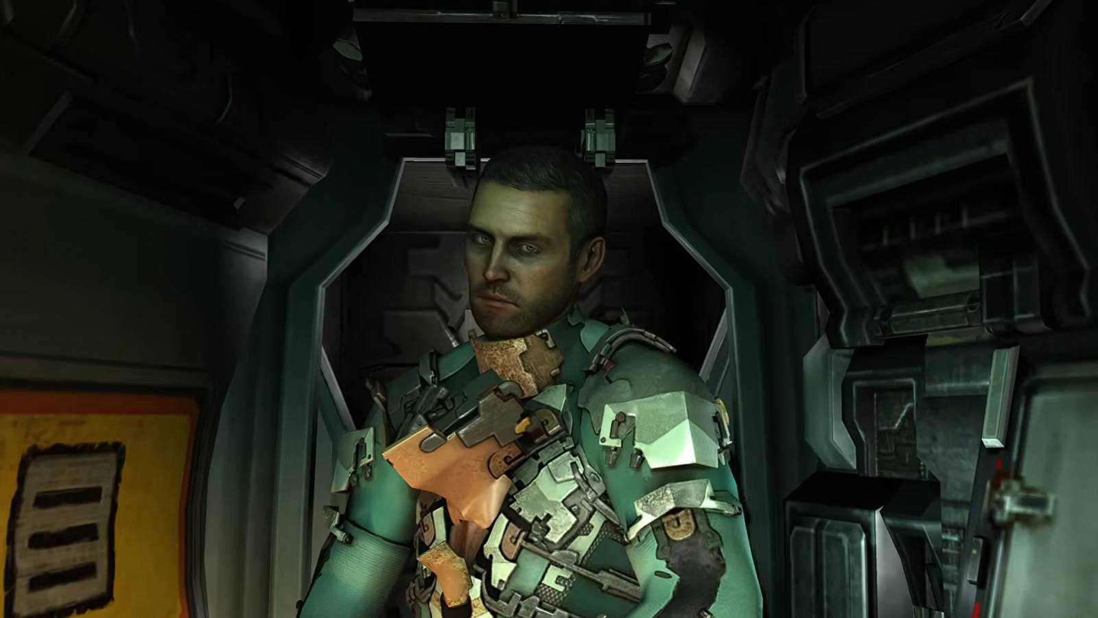 Screenshot from Dead Space 2 of Isaac gearing up