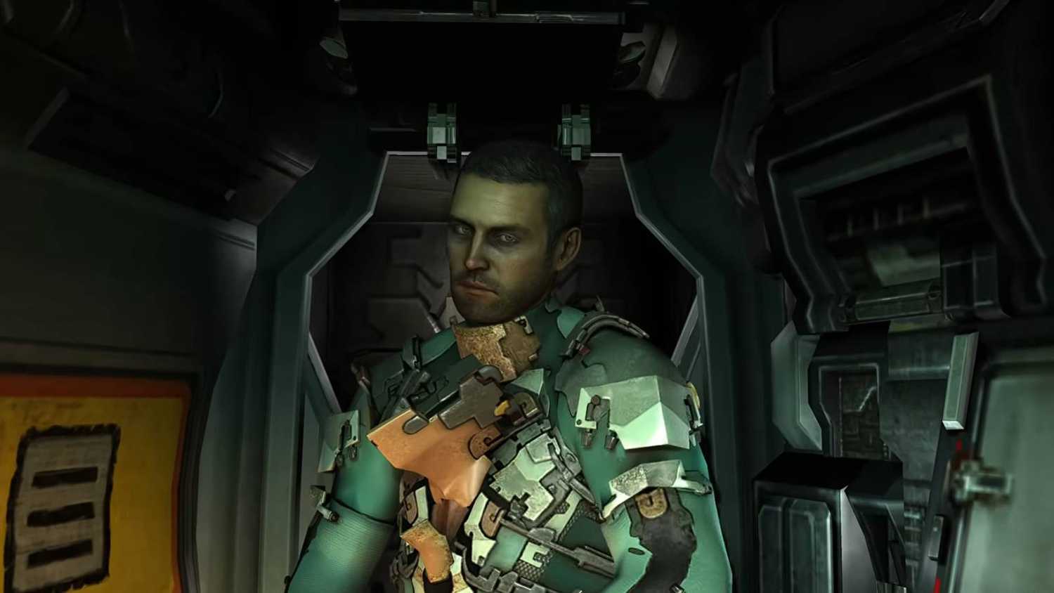 Screenshot from Dead Space 2 of Isaac gearing up