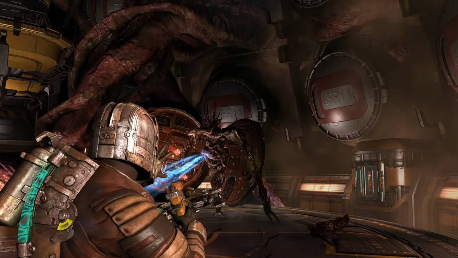 Screenshot from Dead Space 2 of a necromorph