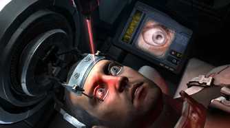Screenshot from Dead Space 2 of Isaac getting a needle