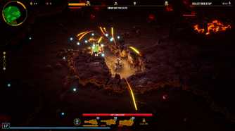 Screenshot from Deep Rock Galactic: Survivor video game of player character mining through stone