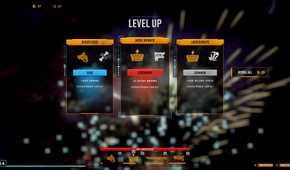 Screenshot from Deep Rock Galactic: Survivor video game of level-up options for player character.
