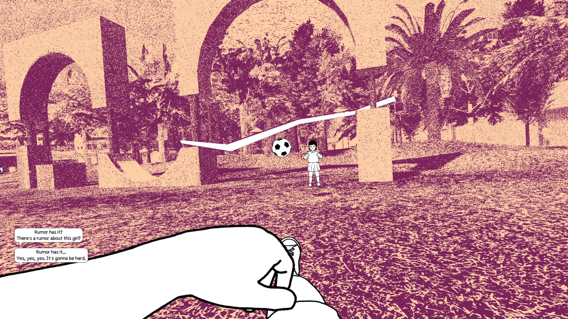 Screenshot from despelote video game of kids playing soccer