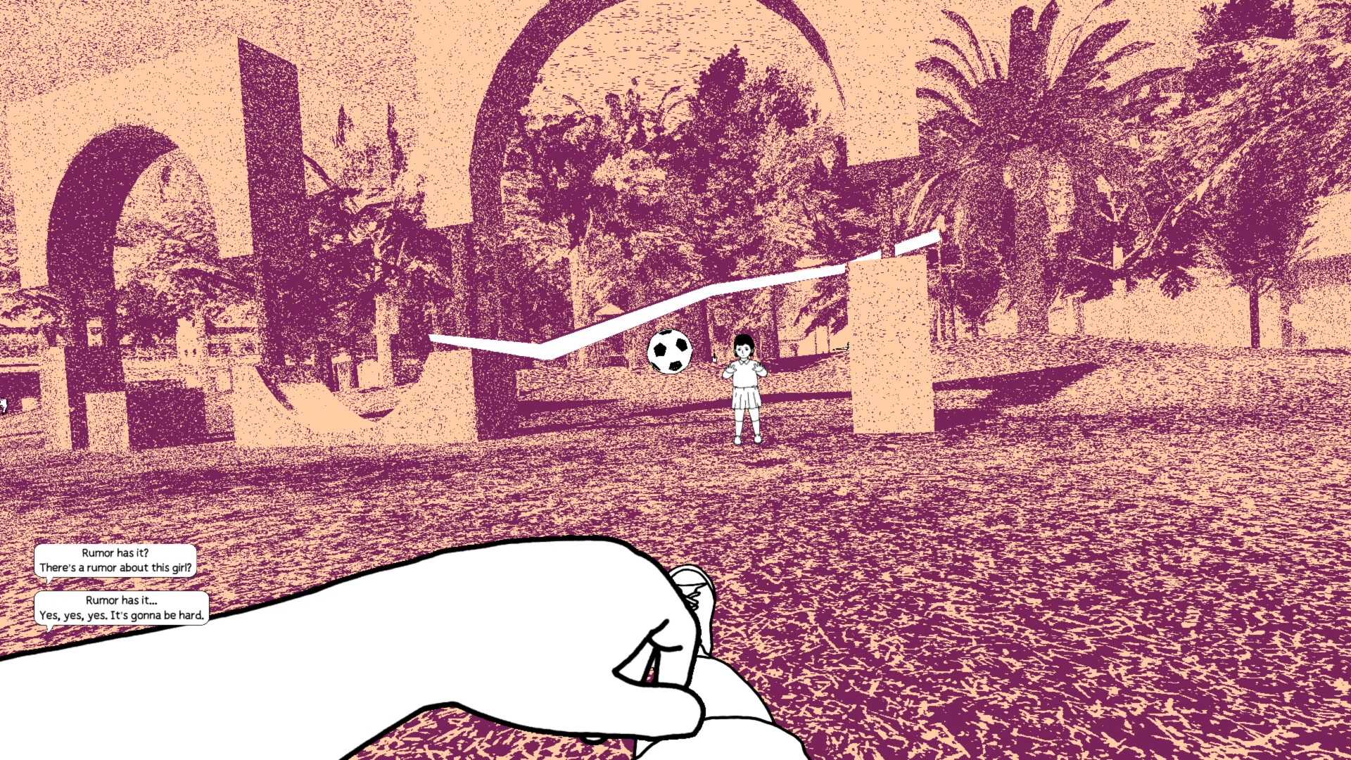 Screenshot from despelote video game of kids playing soccer
