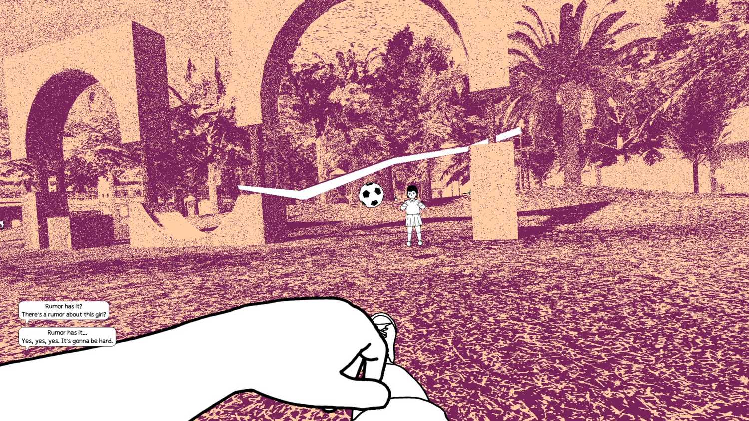 Screenshot from despelote video game of kids playing soccer