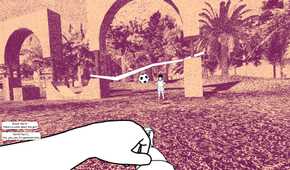 Screenshot from despelote video game of kids playing soccer
