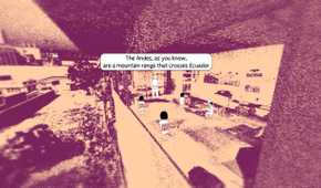 Screenshot from despelote video game of kids attending school in their classroom