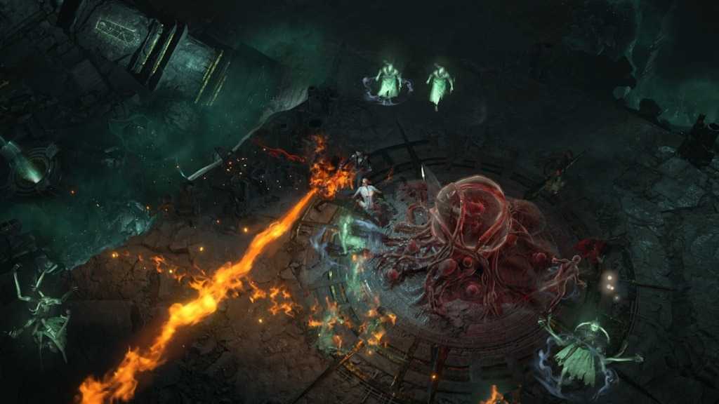 Screenshot of characters fighting enemies in Diablo 4
