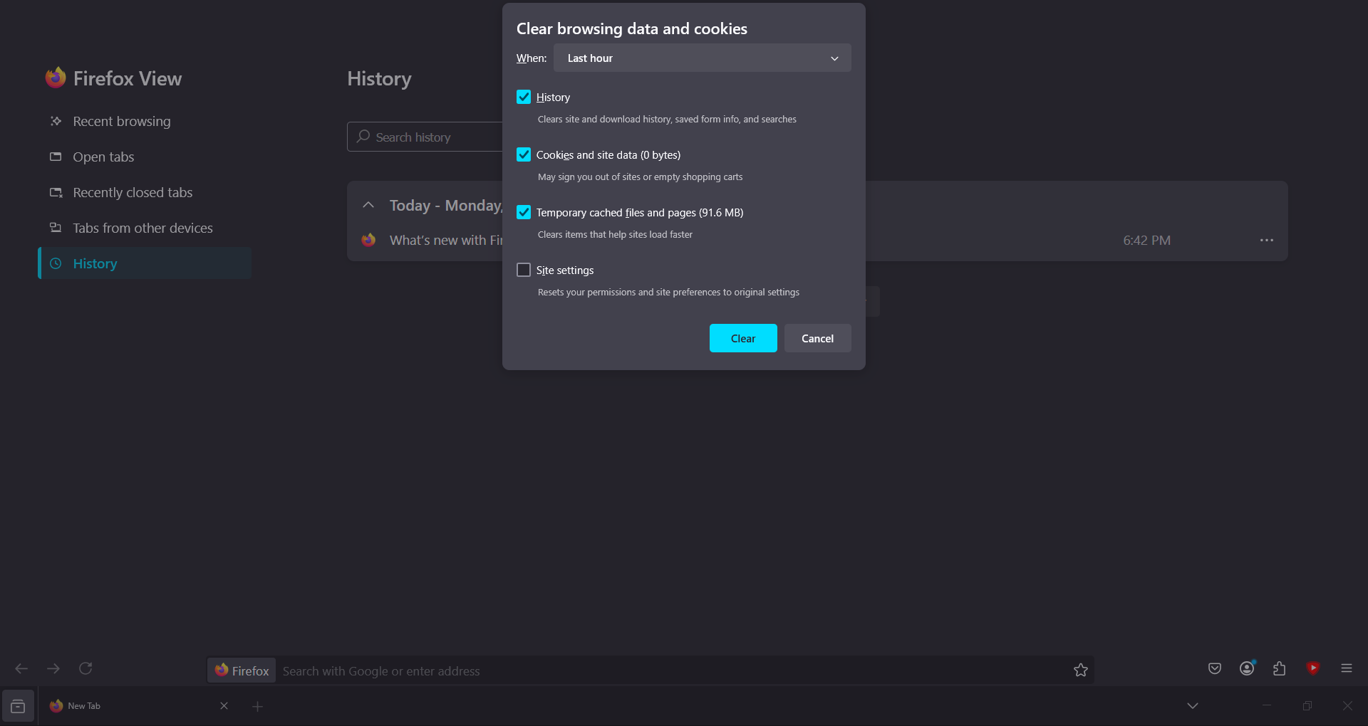 Firefox-clear-browser-data