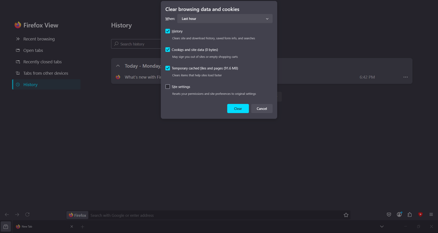 Firefox-clear-browser-data