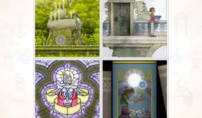 A screenshot from the game Gorogoa, showing four different images making up a puzzle for the player to solve.