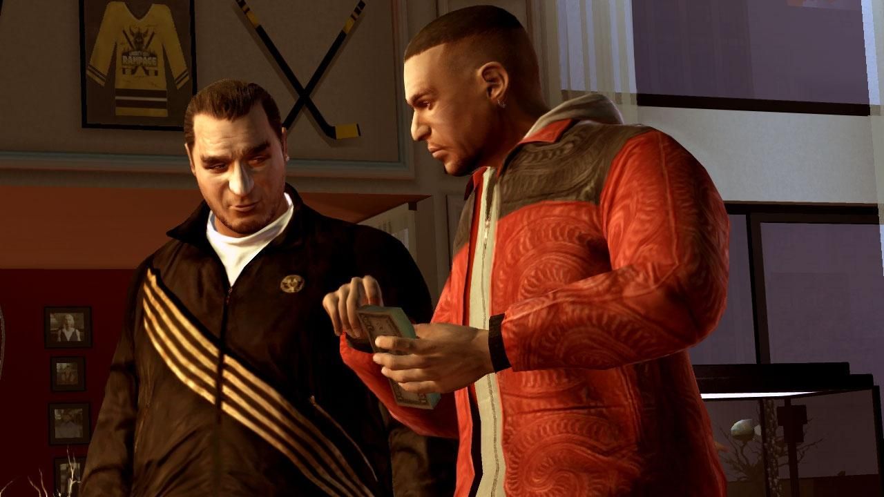 Luis counting money and talking with Yusuf Amir