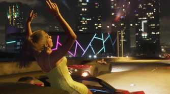 GTA VI woman hanging out of convertible