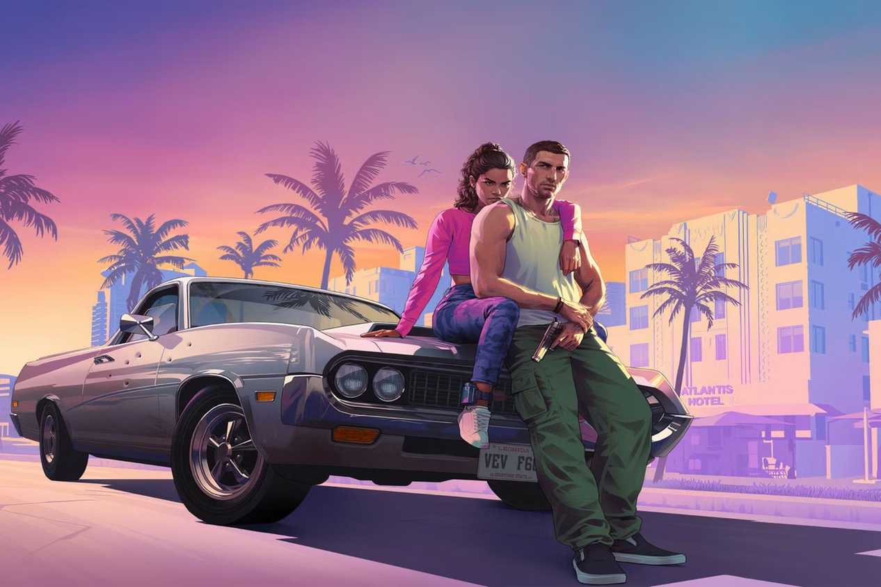 GTA VI Lucia and Jason on hood of car