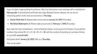 Text post explaining the GTA VI number theory