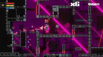 Screenshot from Haneda Girl video game of Haneda Girl attacking enemies in mech suit