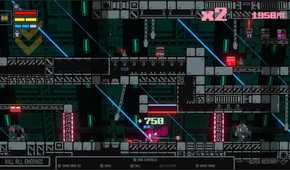 Screenshot from Haneda Girl video game of Haneda Girl taking an enemy down from behind
