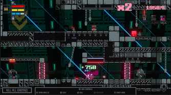 Screenshot from Haneda Girl video game of Haneda Girl taking an enemy down from behind