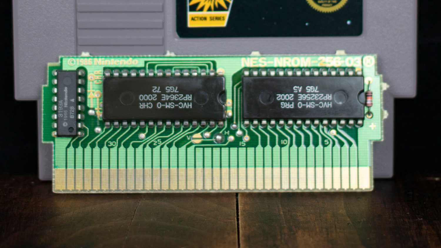 PCB from the original NES Super Mario Bros cartridge
