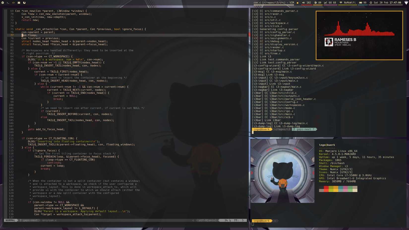 screenshot of an i3-gaps desktop