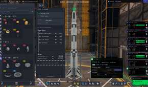 Screenshot from Kerbal Space Program 2 video game of menu to adjust and tweak a rocket.