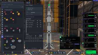 Screenshot from Kerbal Space Program 2 video game of menu to adjust and tweak a rocket.