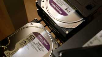 an image of two hard drives displaying labels