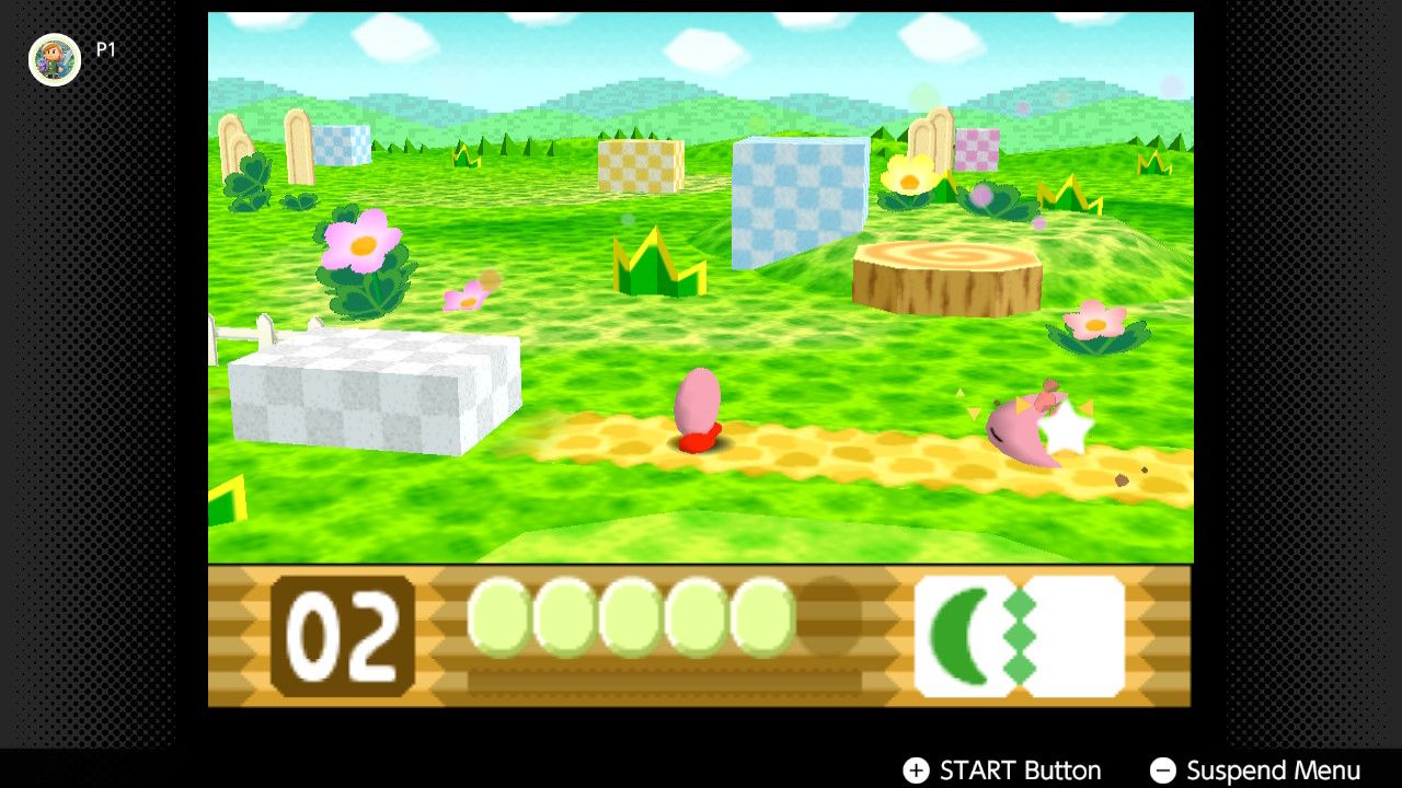 Screenshot of Kirby 64 The Crystal Shards running on the Nintendo Switch