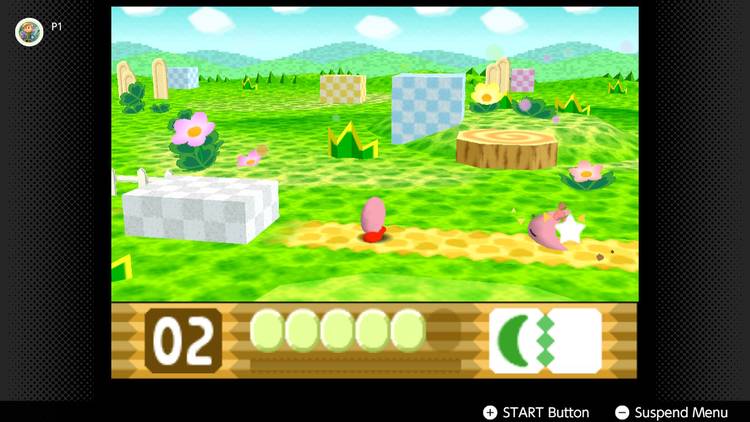 Screenshot of Kirby 64 The Crystal Shards running on the Nintendo Switch
