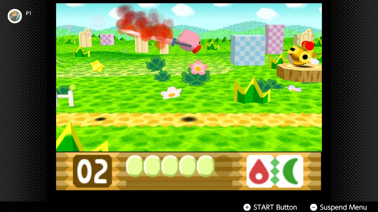 Screenshot of Kirby 64 The Crystal Shards running on the Nintendo Switch