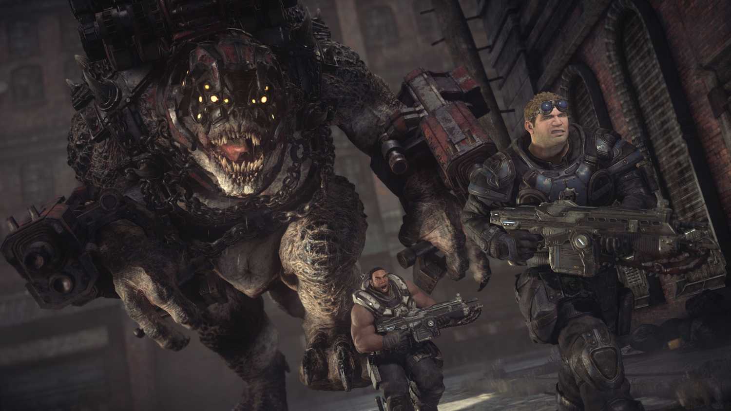 Large Brumak chasing Cole Train and Baird